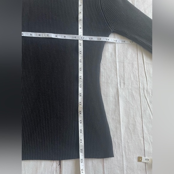 Vintage y2k Fitted Soft Ribbed Knit Top Women’s S Black Long Sleeve Mock Neck - Picture 10 of 11